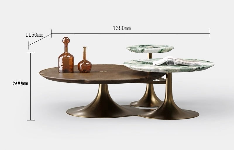 Minimalist Coffee Table Luxurious Natural Marble Villa Furniture
