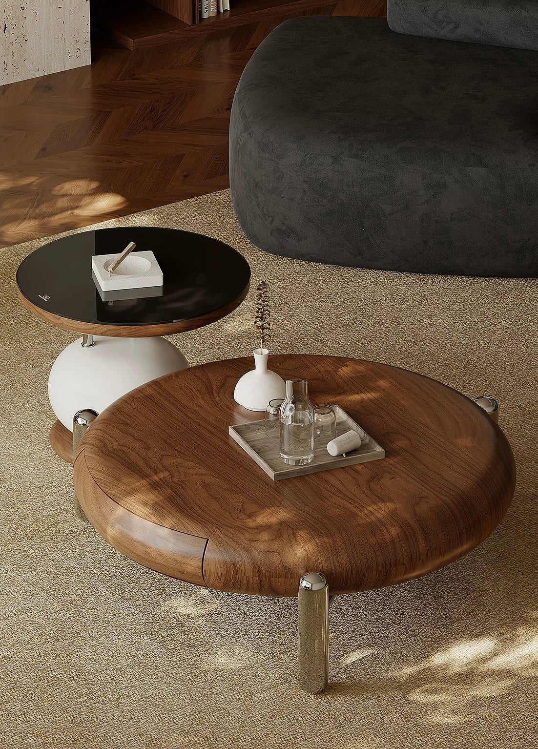 Minimalist Italian style Coffee Table Elegant Table Stainless Steel Table