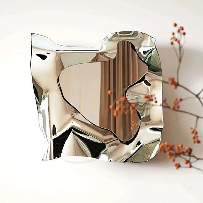 Artistic Stainless Steel Mirror Irregular Mirror Dressing Mirror Home Decor