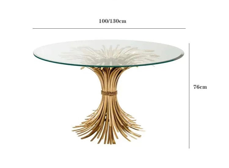 New Arrivals Unique Design Stainless Steel Ears of Wheat Glass Table Coffee Table