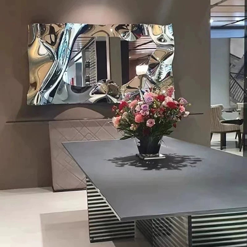 Artistic Stainless Steel Mirror Irregular Mirror Dressing Mirror Home Decor