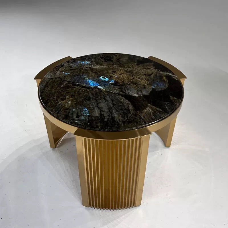 Luxurious Marble Coffee Table Stainless Steel Table Tempered Glass Table