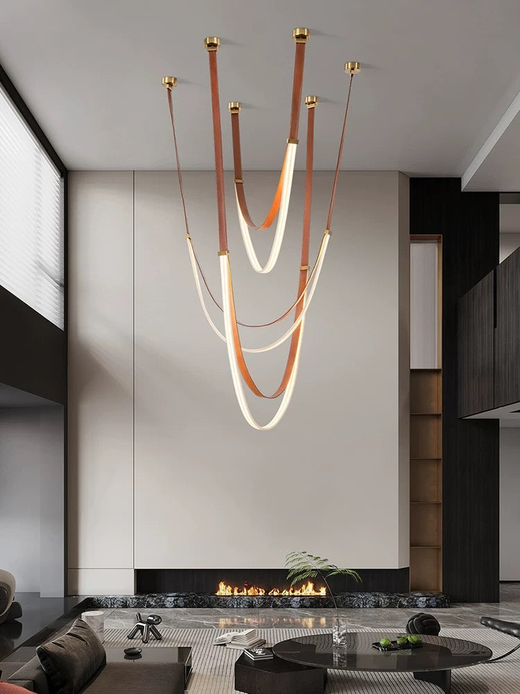 New Arrivals Home Decor Leather LED Light Artistic Chandelier