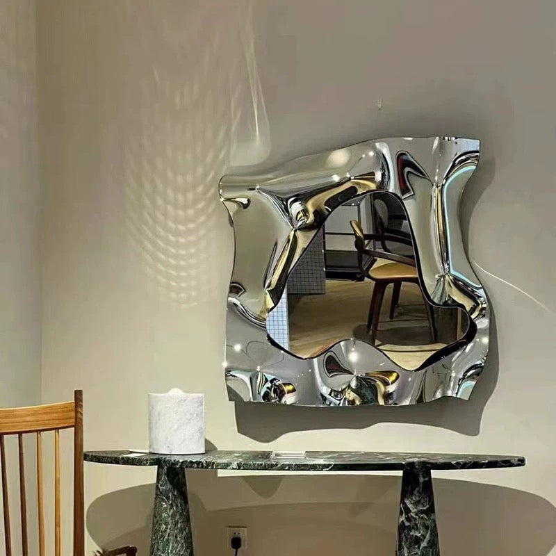 Artistic Stainless Steel Mirror Irregular Mirror Dressing Mirror Home Decor
