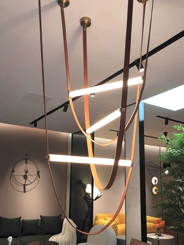 New Arrivals Home Decor Leather LED Light Artistic Chandelier
