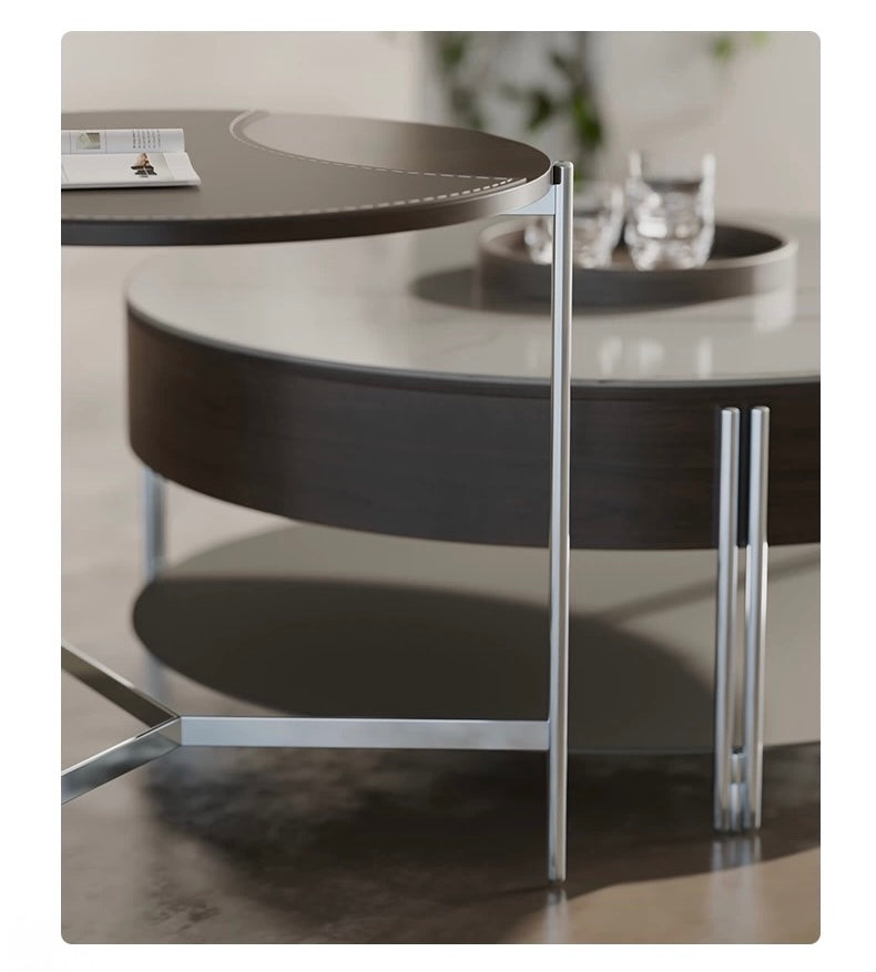 Coffee Table Set Marble Table Leather Wood Table