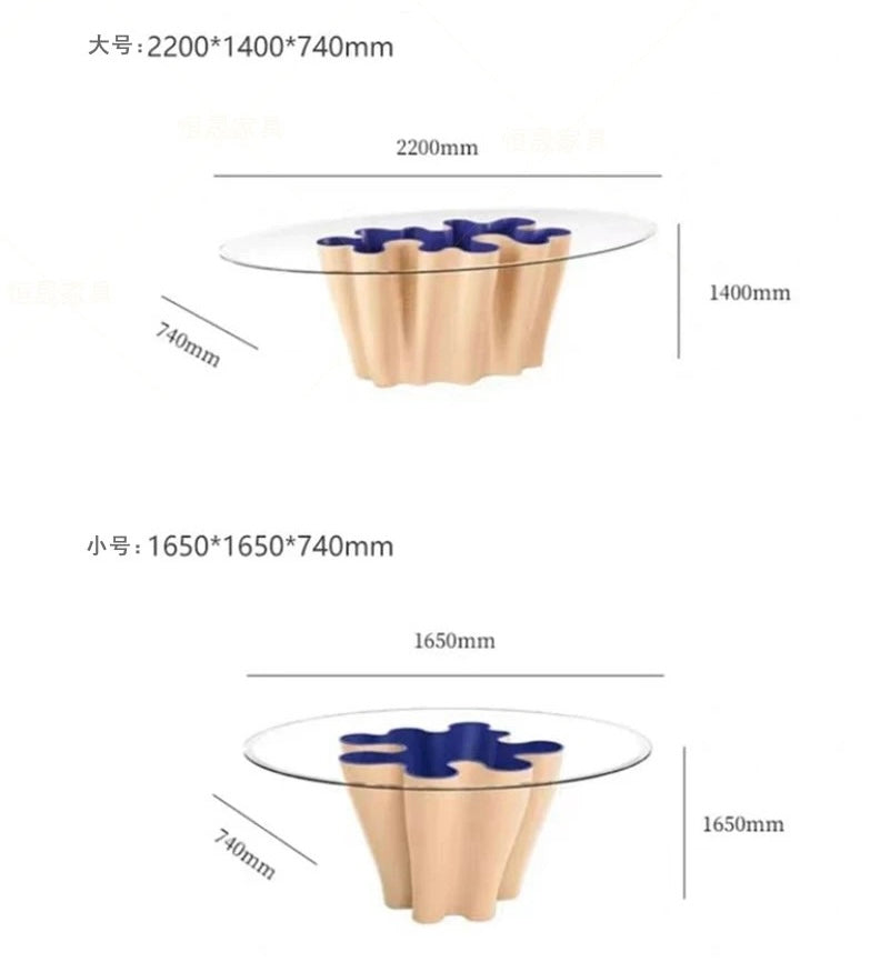 New Arrivals Luxurious Dining Table Ultra Clear Glass Designer Base