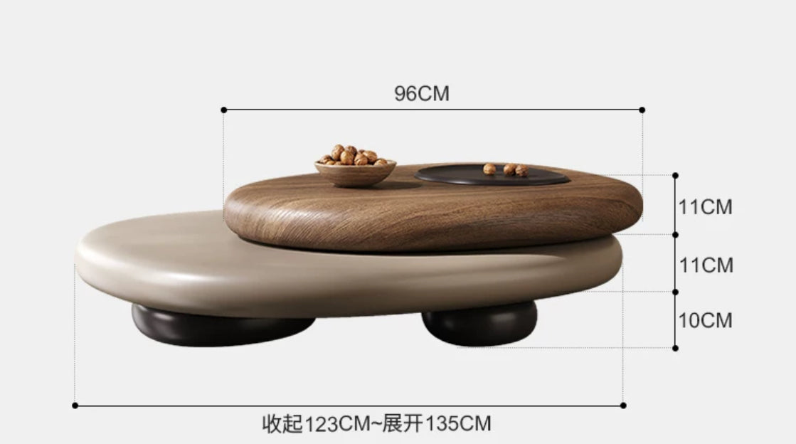 New 2024 Pebble-shaped Rotating Coffee Table Nordic Style Modern Home