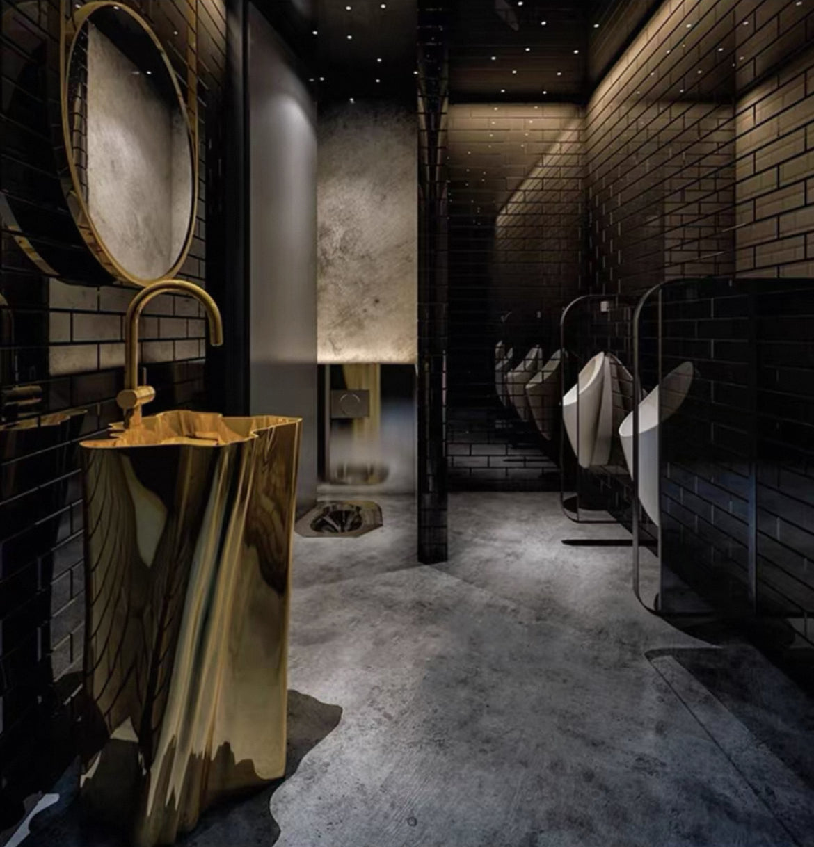 Fantastic Design Golden Stainless Steel Washbasin Luxurious Bathroom