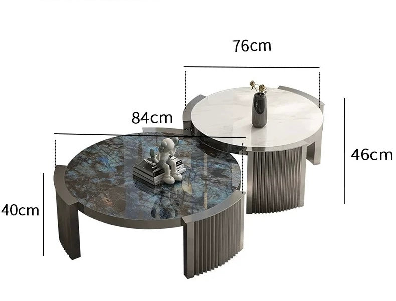 Luxurious Marble Coffee Table Stainless Steel Table Tempered Glass Table