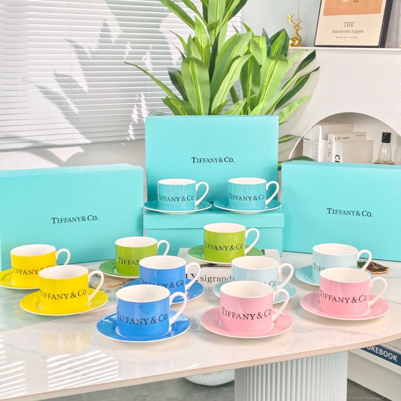 New Arrivals Christmas Gift Birthday Gift Coffee Cup Set Two Cups Two Saucers Tableware Free Shipping