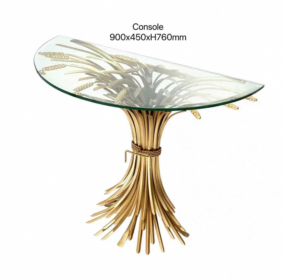 New Arrivals Unique Design Stainless Steel Ears of Wheat Glass Table Coffee Table