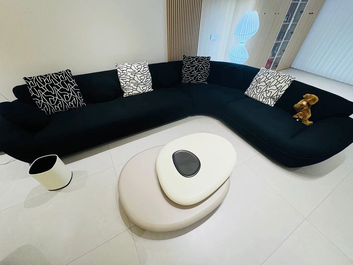 New 2024 Pebble-shaped Rotating Coffee Table Nordic Style Modern Home