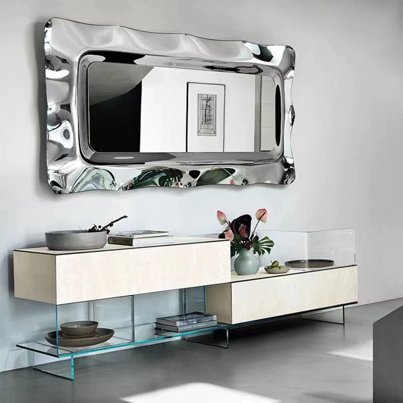 Artistic Stainless Steel Mirror Irregular Mirror Dressing Mirror Home Decor