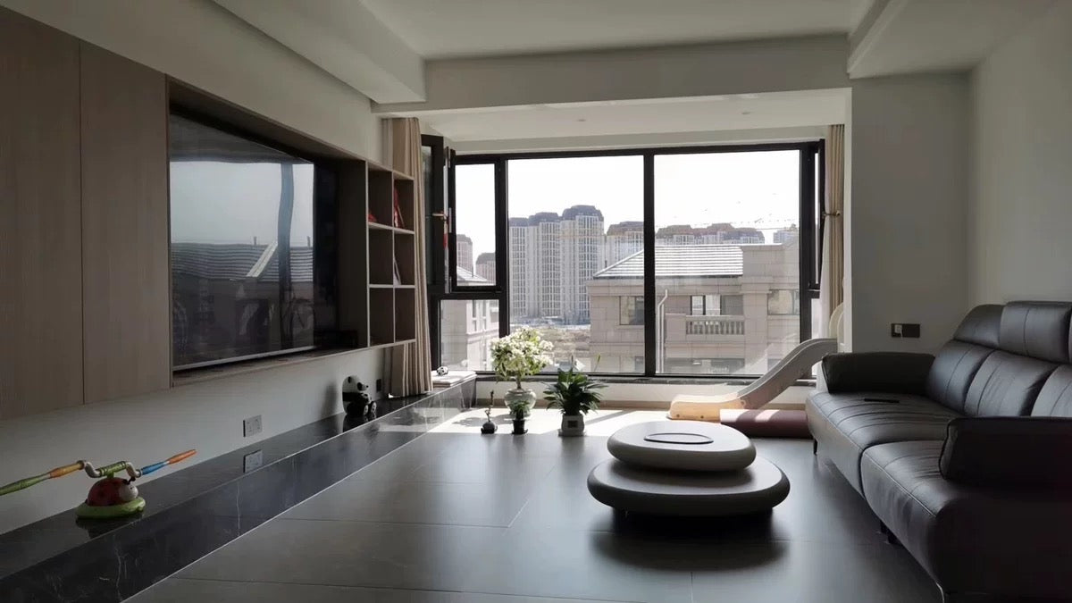 New 2024 Pebble-shaped Rotating Coffee Table Nordic Style Modern Home