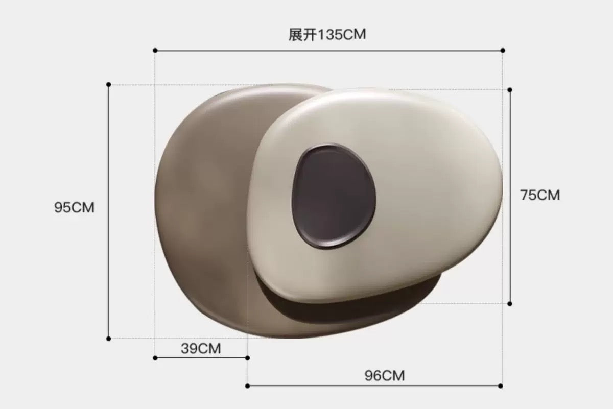 New 2024 Pebble-shaped Rotating Coffee Table Nordic Style Modern Home