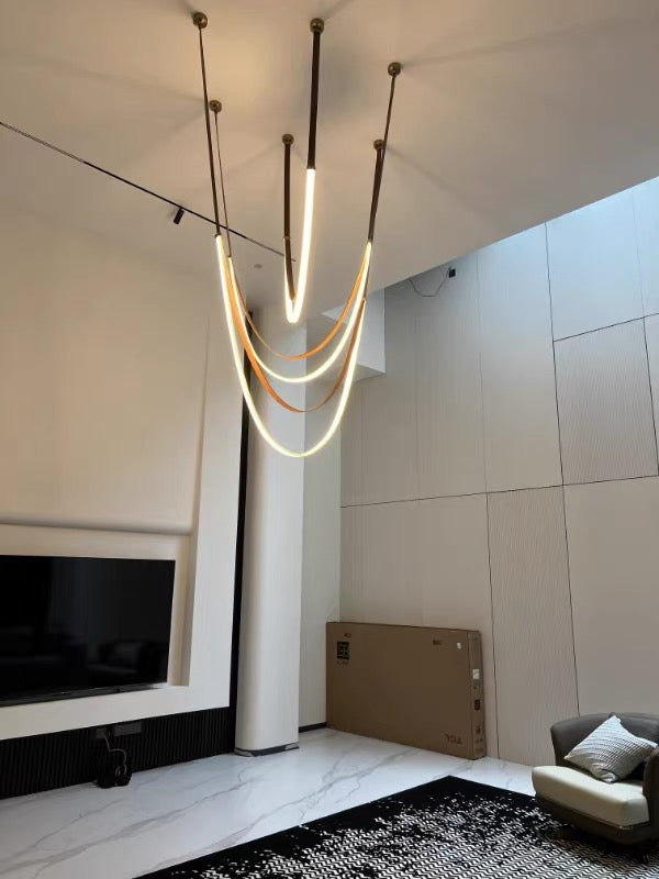 New Arrivals Home Decor Leather LED Light Artistic Chandelier