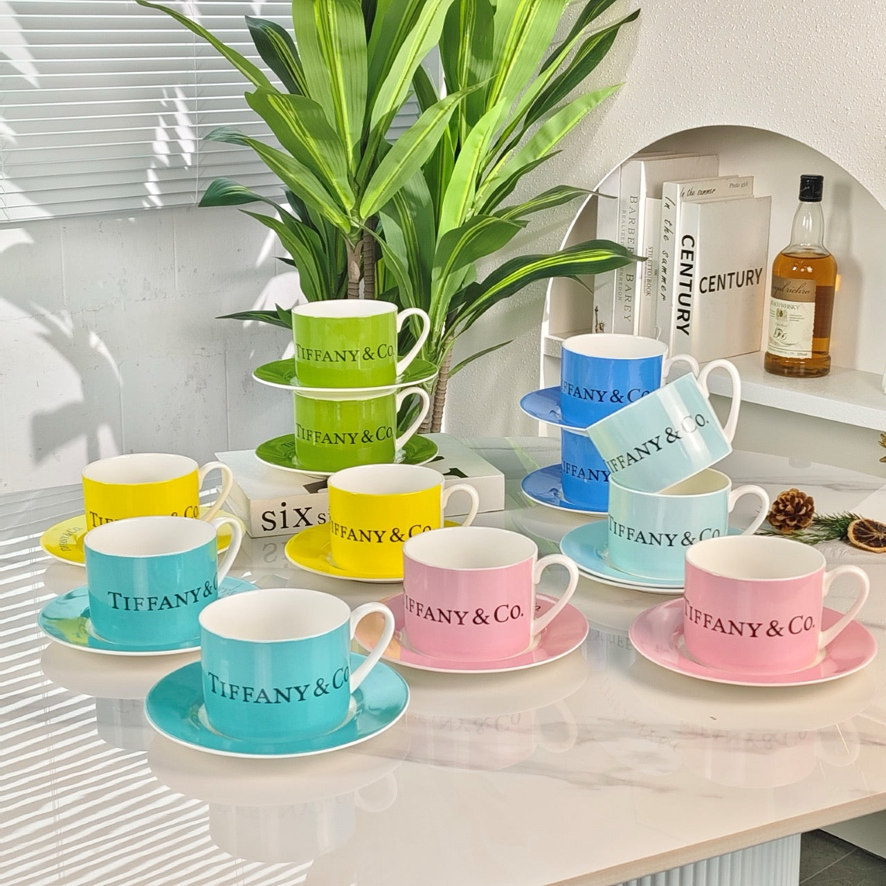 New Arrivals Christmas Gift Birthday Gift Coffee Cup Set Two Cups Two Saucers Tableware Free Shipping