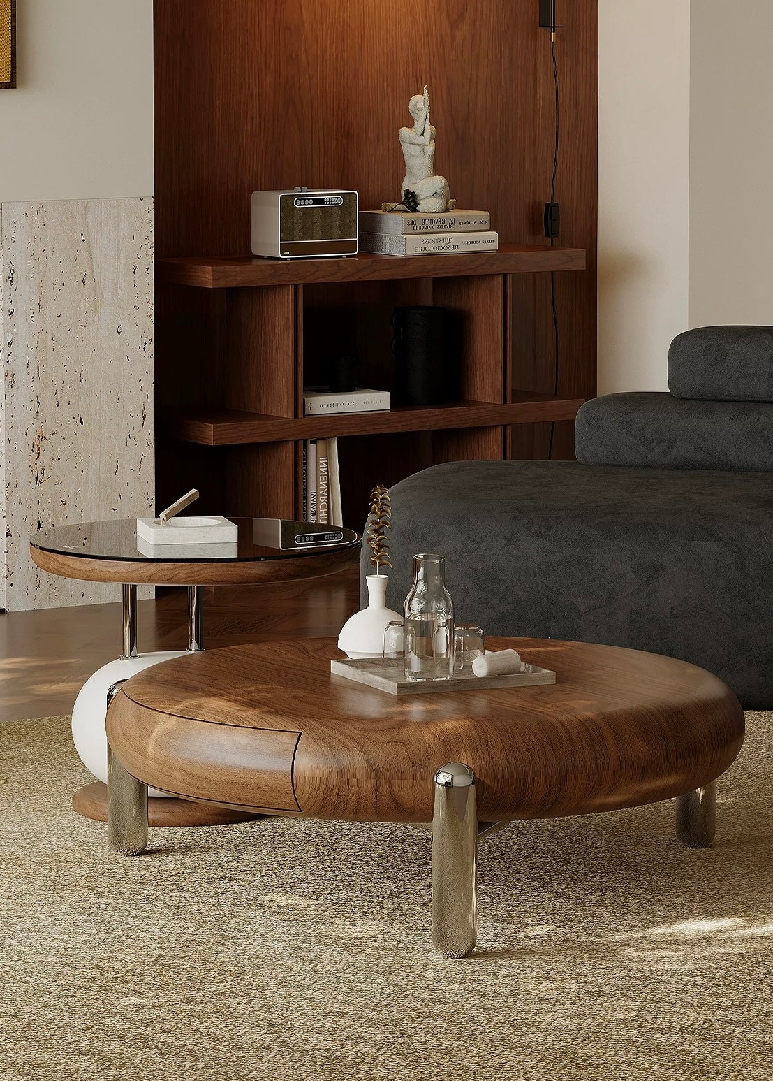 Minimalist Italian style Coffee Table Elegant Table Stainless Steel Table