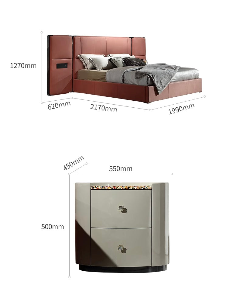Modern Italian-style Bed Luxurious Double Bed Master Bedroom Furniture