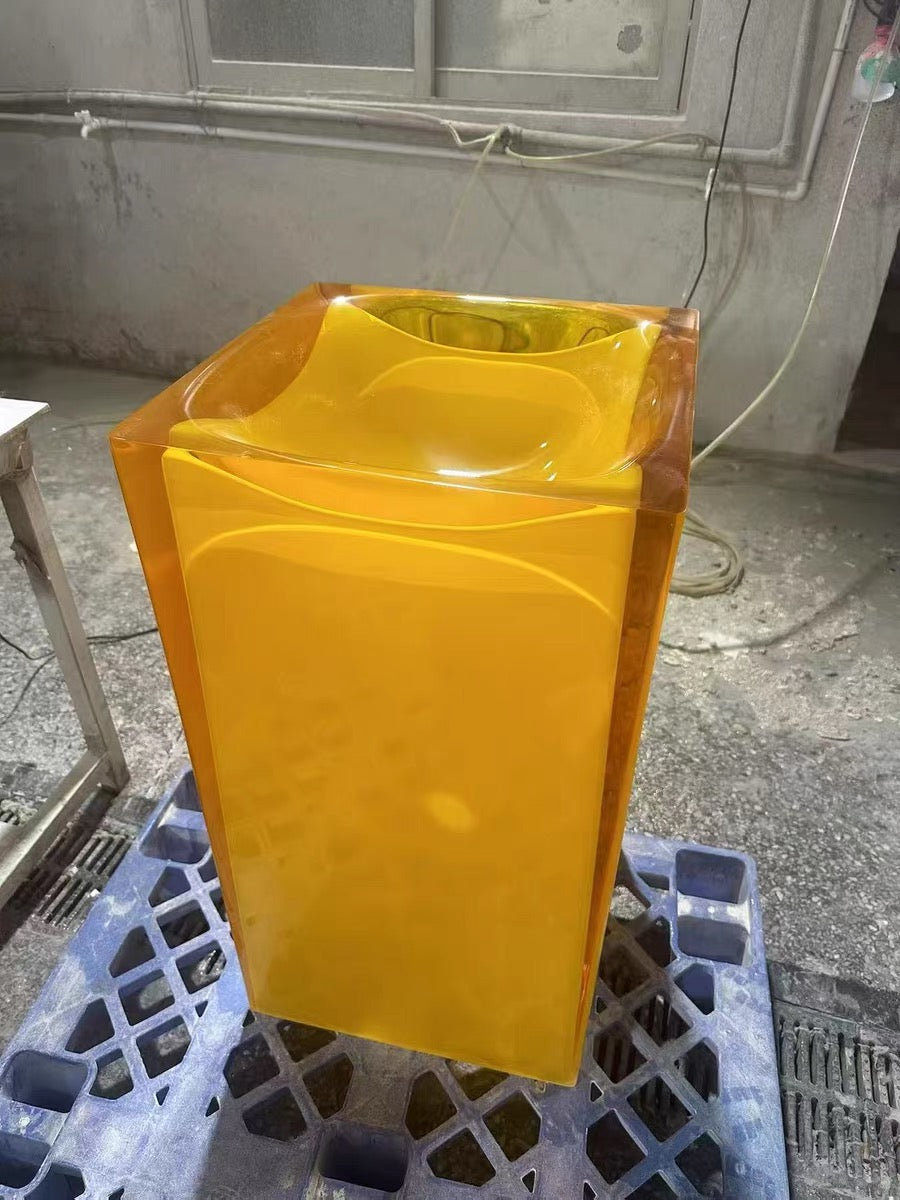 2025 New Arrivals Bathroom Crystal Resin Basin with LED Light