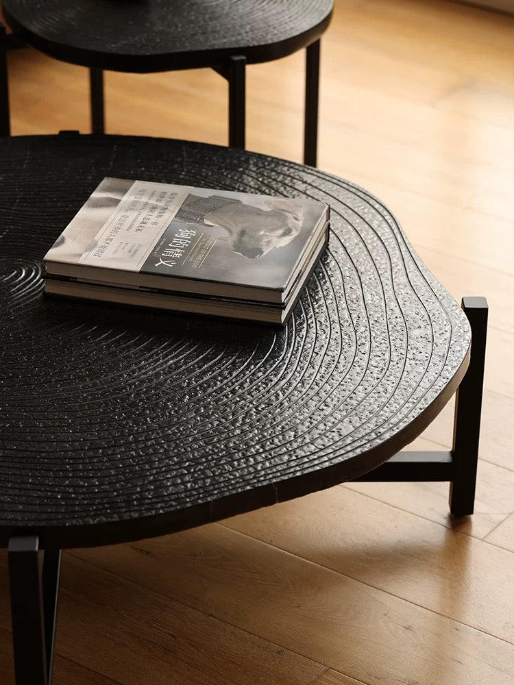 Minimalism Style Annual Ring Natural Marble Coffee Table French Designer