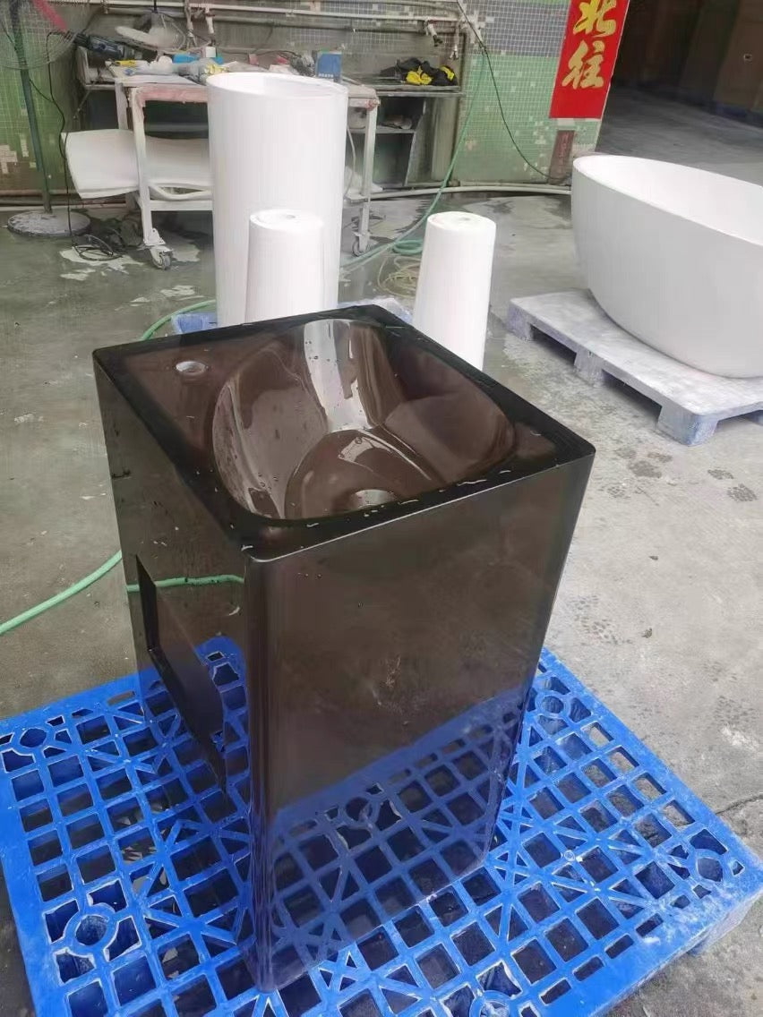 2025 New Arrivals Bathroom Crystal Resin Basin with LED Light