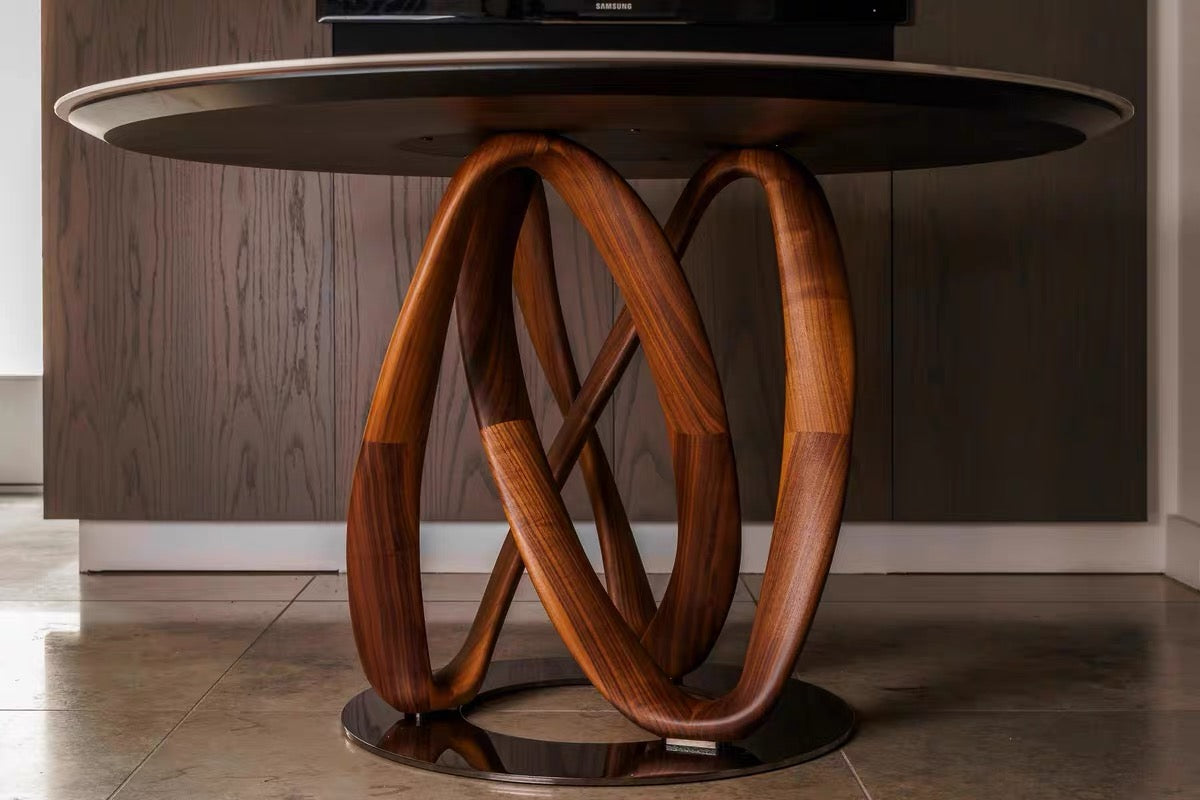 North American Black Walnut Dining Table Glass Table Marble Table