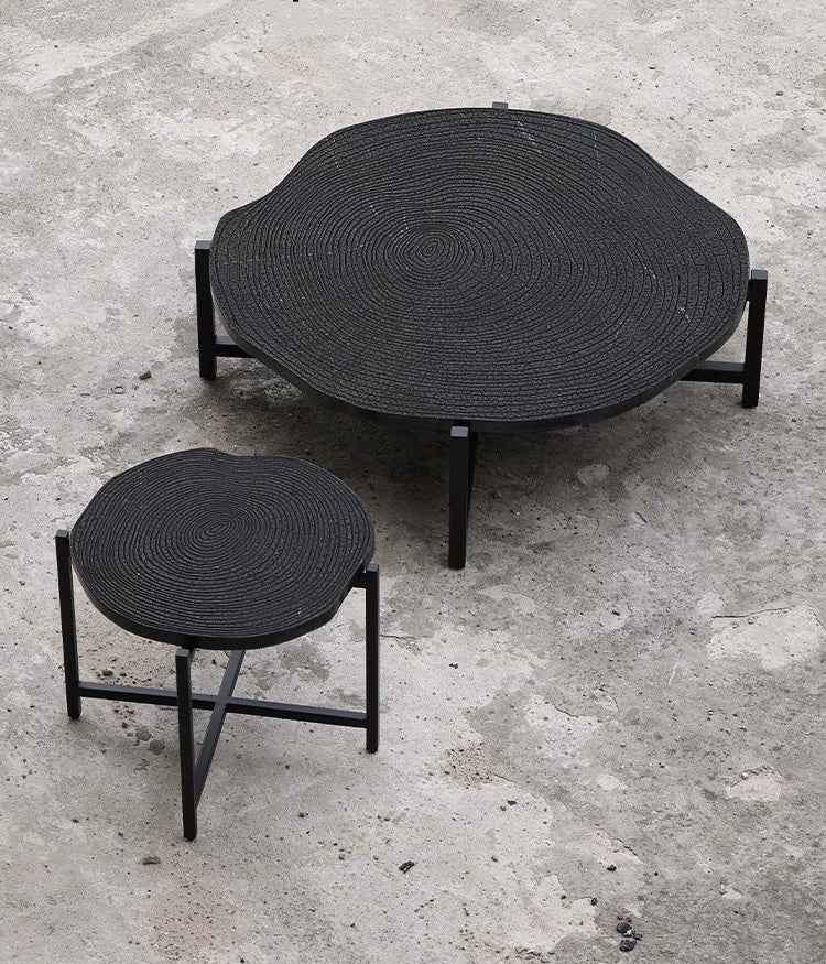 Minimalism Style Annual Ring Natural Marble Coffee Table French Designer