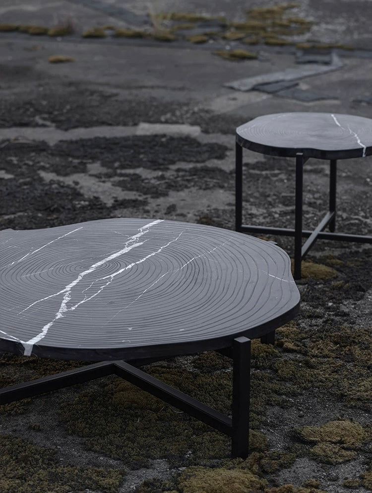 Minimalism Style Annual Ring Natural Marble Coffee Table French Designer