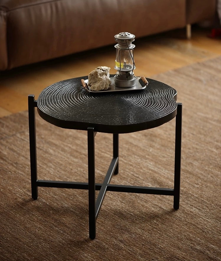 Minimalism Style Annual Ring Natural Marble Coffee Table French Designer