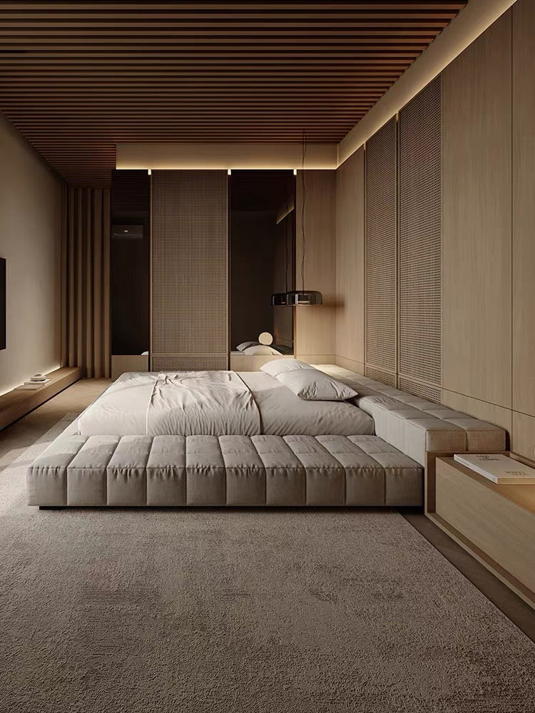 Grid Bed Minimalist Style Oversized Double Bed Good Sleep