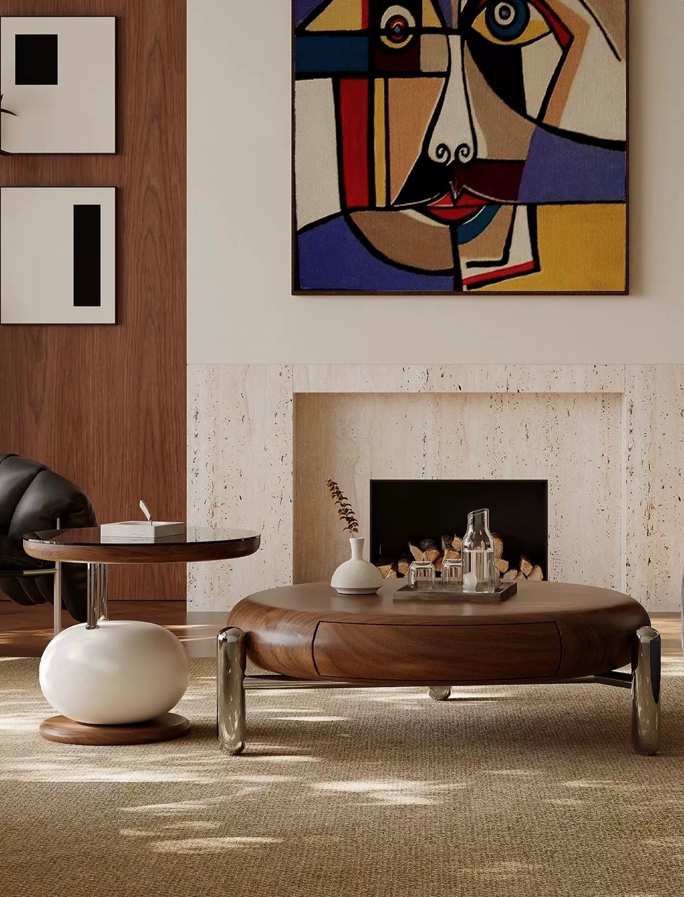 Minimalist Italian style Coffee Table Elegant Table Stainless Steel Table