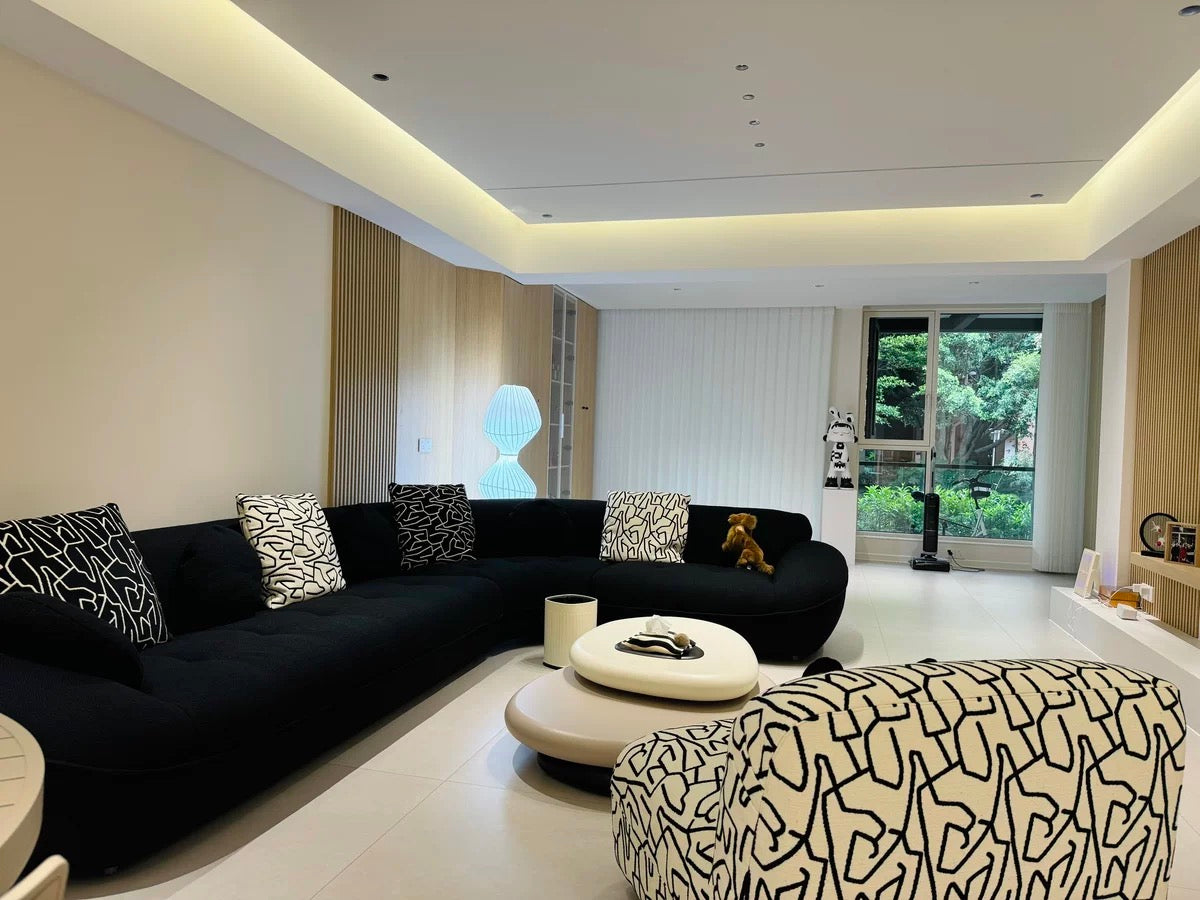 New 2024 Pebble-shaped Rotating Coffee Table Nordic Style Modern Home
