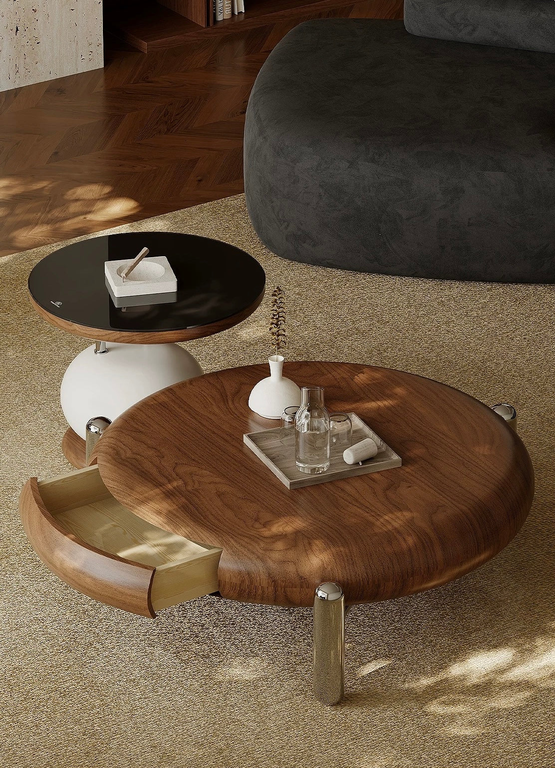 Minimalist Italian style Coffee Table Elegant Table Stainless Steel Table
