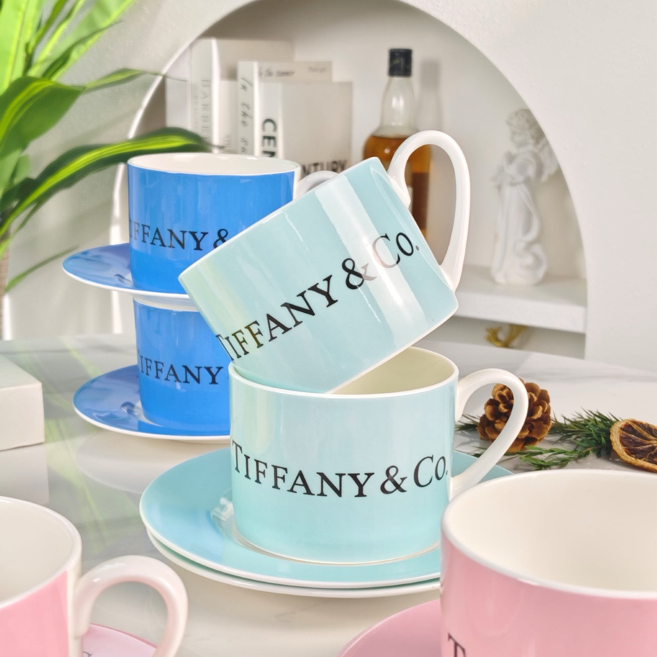 New Arrivals Christmas Gift Birthday Gift Coffee Cup Set Two Cups Two Saucers Tableware Free Shipping