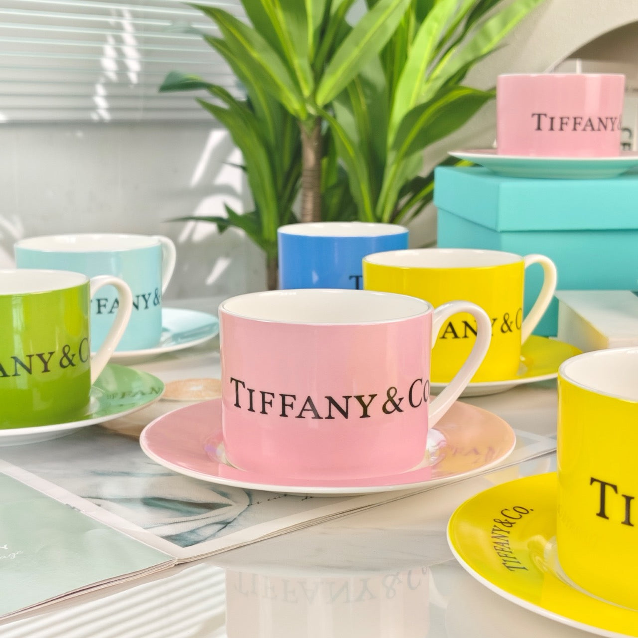 New Arrivals Christmas Gift Birthday Gift Coffee Cup Set Two Cups Two Saucers Tableware Free Shipping