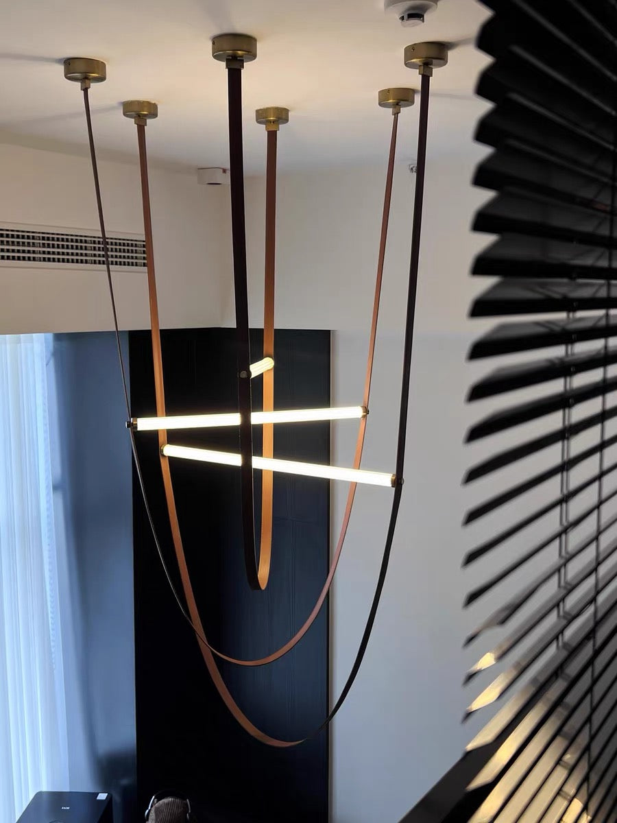 New Arrivals Home Decor Leather LED Light Artistic Chandelier