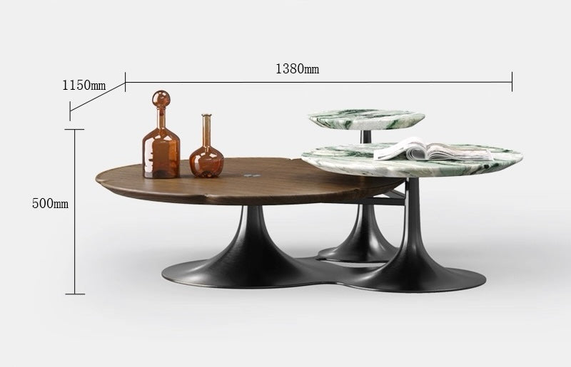 Minimalist Coffee Table Luxurious Natural Marble Villa Furniture