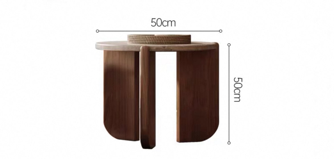 Minimalist Design Travertine Wood Coffee Table Classic Style