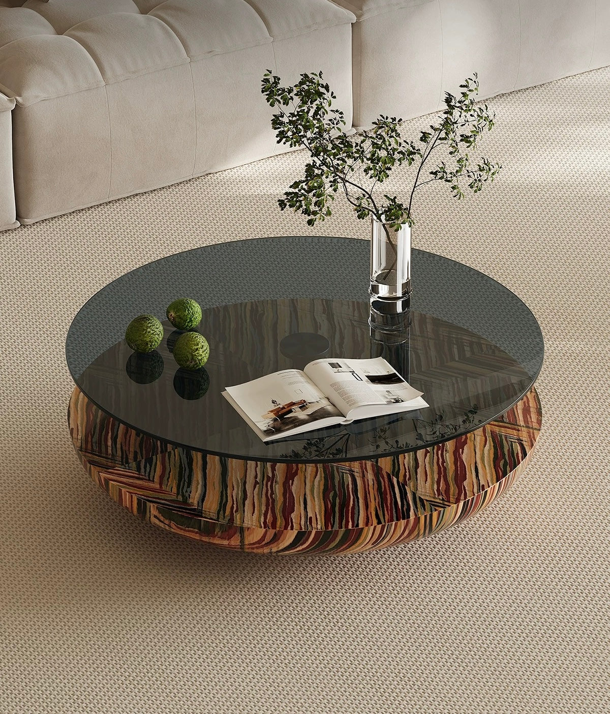New Arrivals Rainbow Glass Art Coffee Table Floating Design