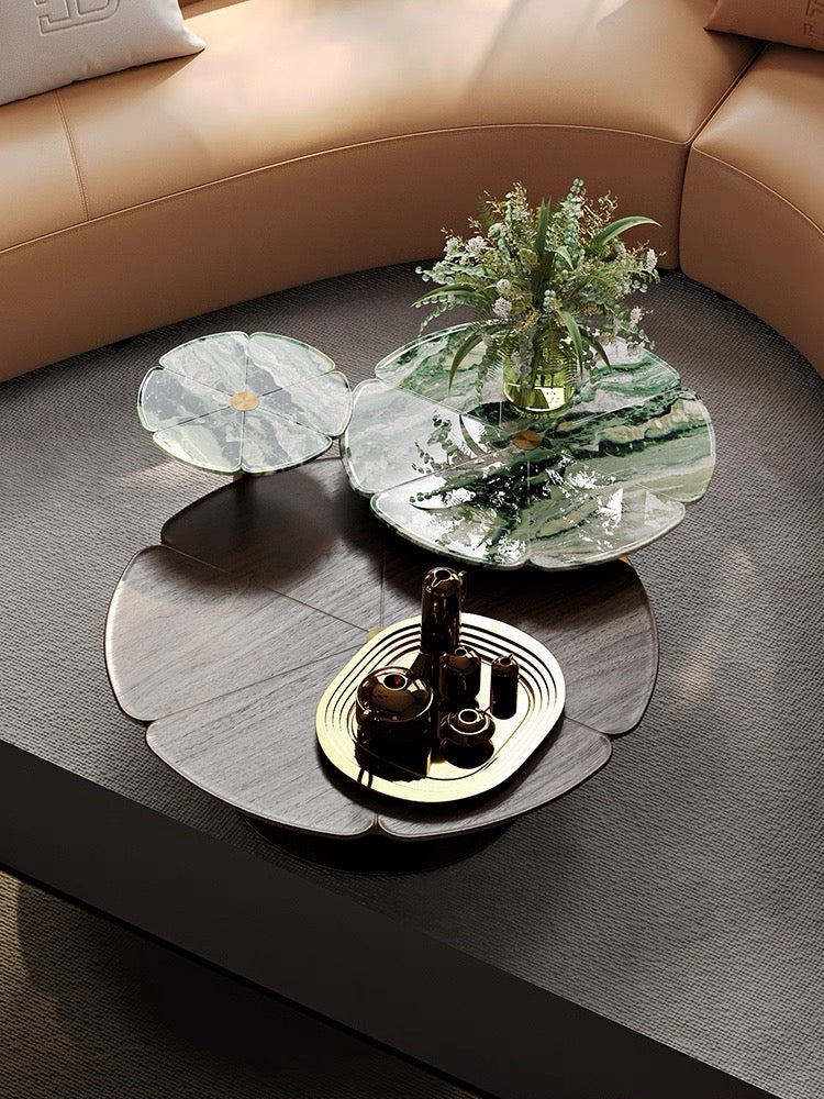 Minimalist Coffee Table Luxurious Natural Marble Villa Furniture
