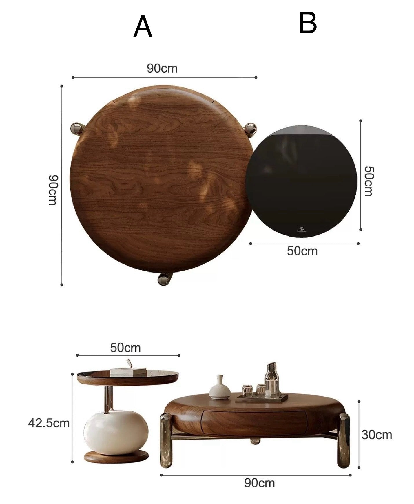 Minimalist Italian style Coffee Table Elegant Table Stainless Steel Table