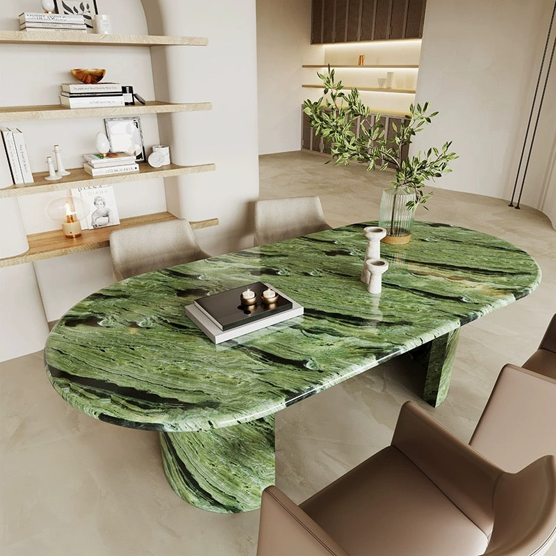 Natural Marble Green River Dining Table Luxurious Dining Room Elegant Home