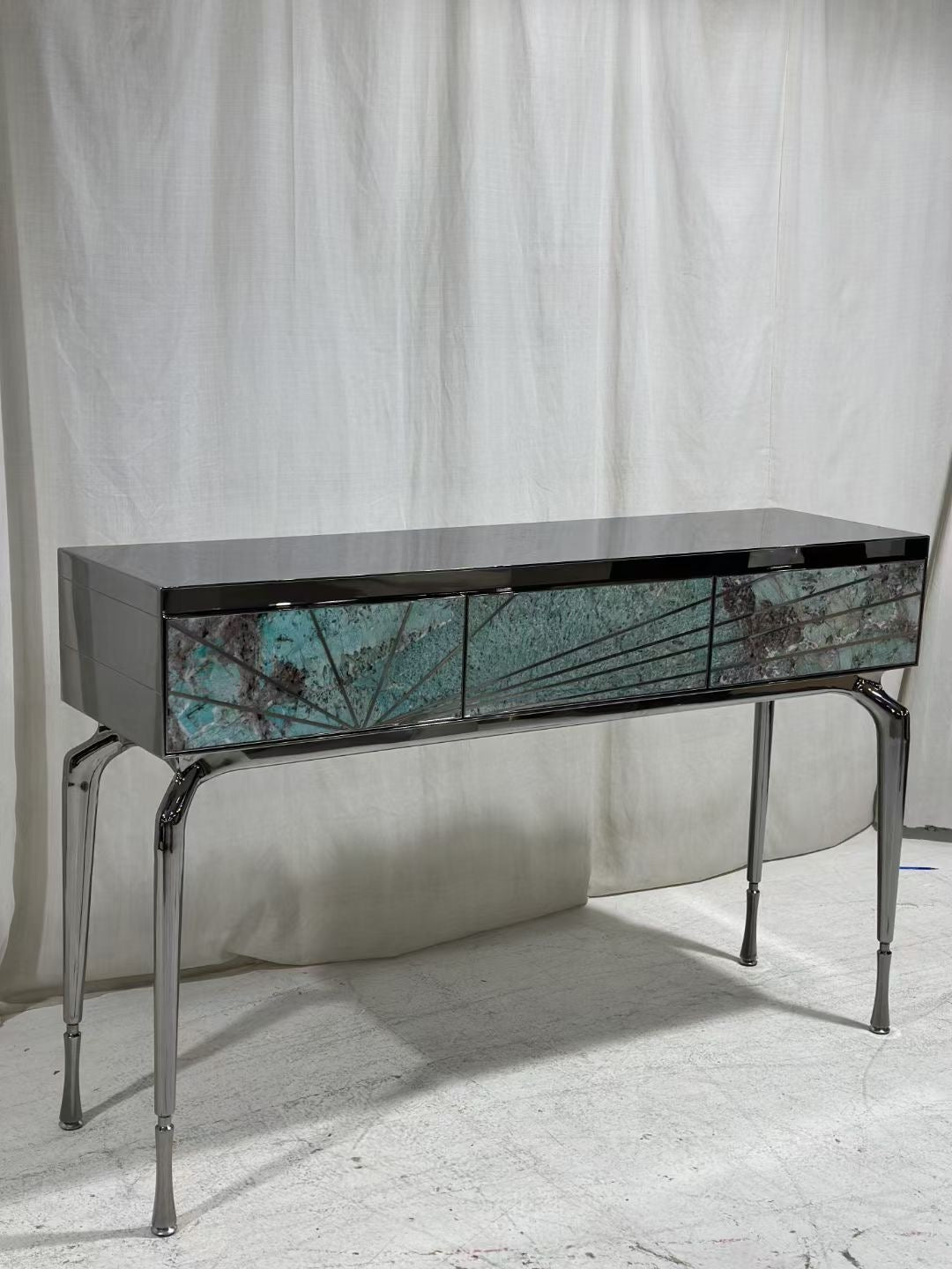 Luxurious Brazil Marble Console Stylish Side Table Modern Home