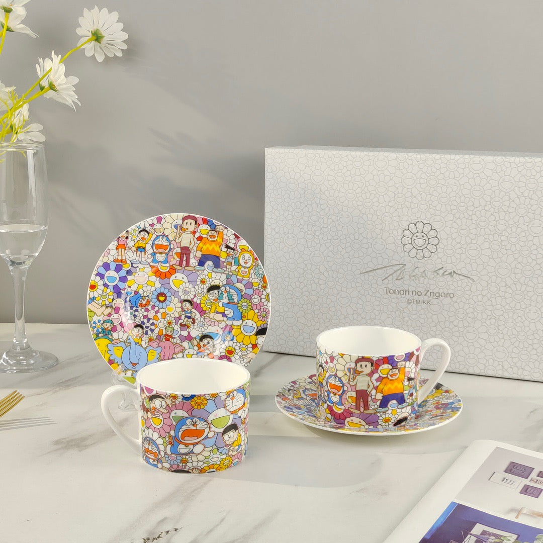 Christmas Gift Brand Murakami Takashi Coffee Cup Set Porcelain Tableware Free Shipping