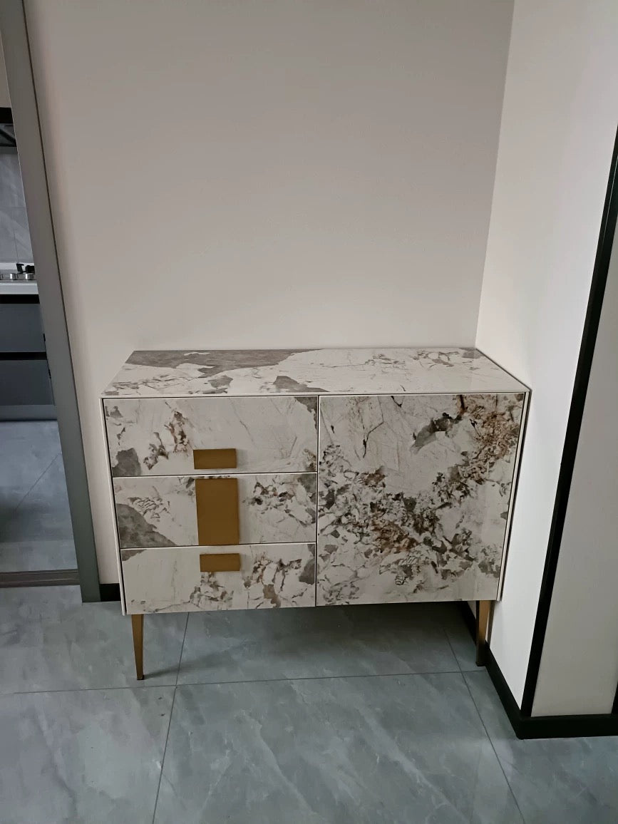 Luxury slim marble Side cabinet sideboard