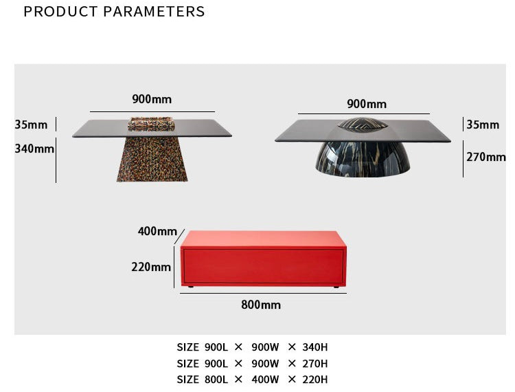 New Arrivals Glass coffee table set stylish design modern living room