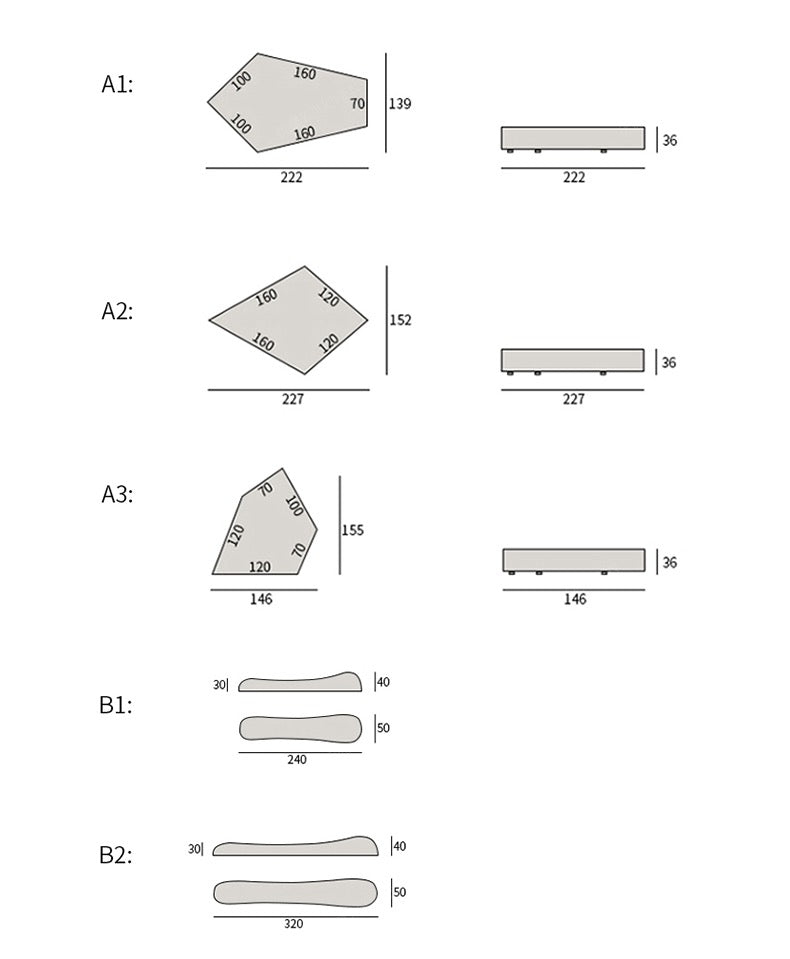 Rock Style Seat Living Room Modular Sofa by Italian Designer
