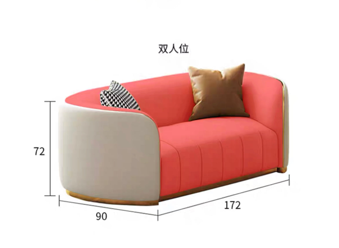 Full grain leather luxury simple design sofa